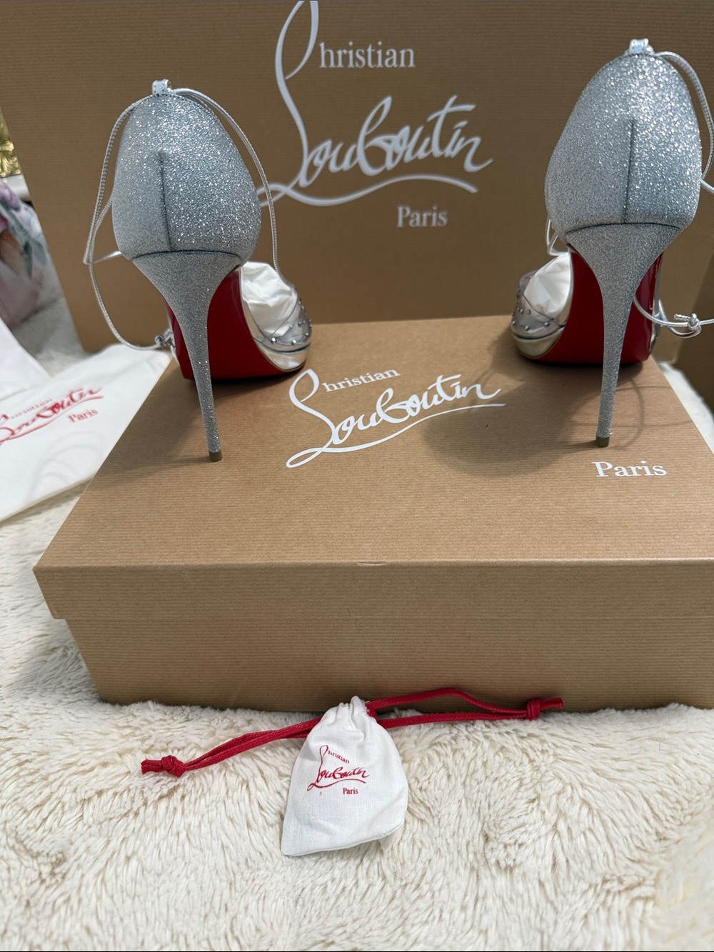 Christian Louboutin Brown Shoe Box and Bag - Picture 7 of 16